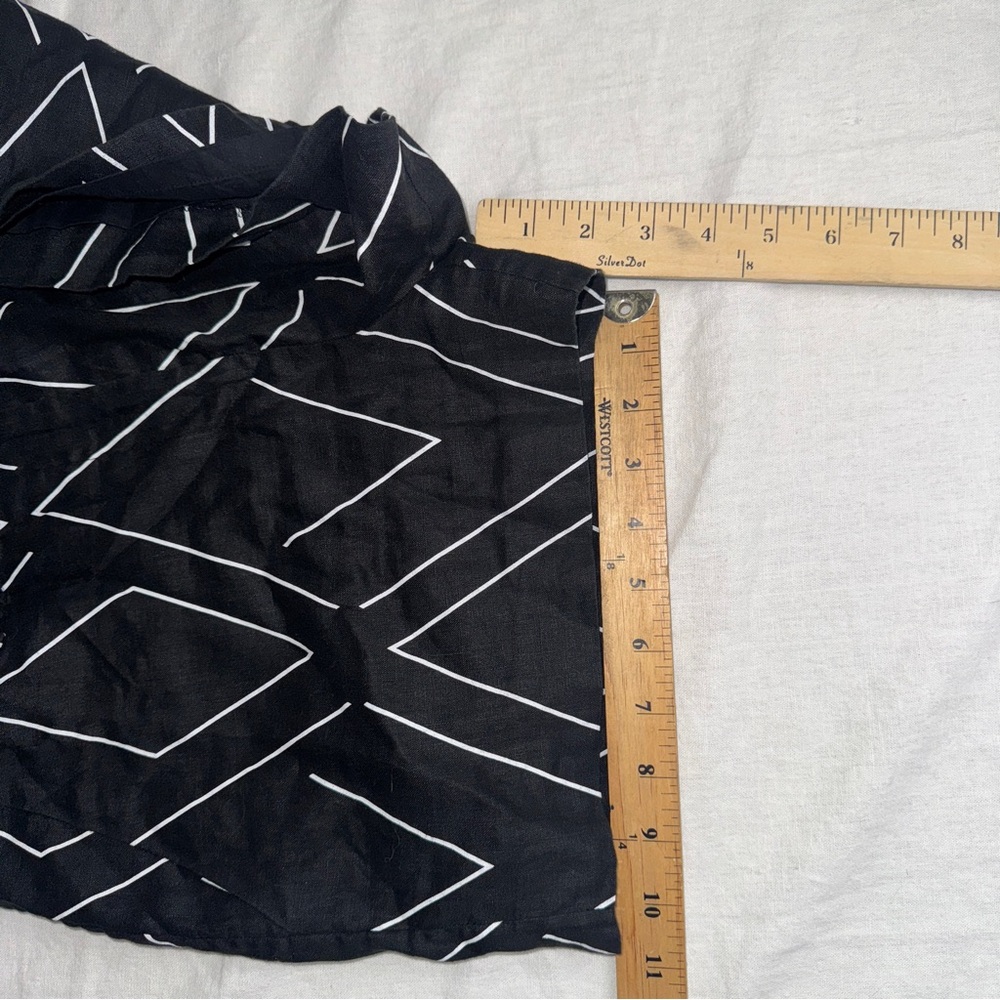 Equipment Valerie Black and White Linen Playsuit Romper Patterned Casual #cc - Picture 9 of 11